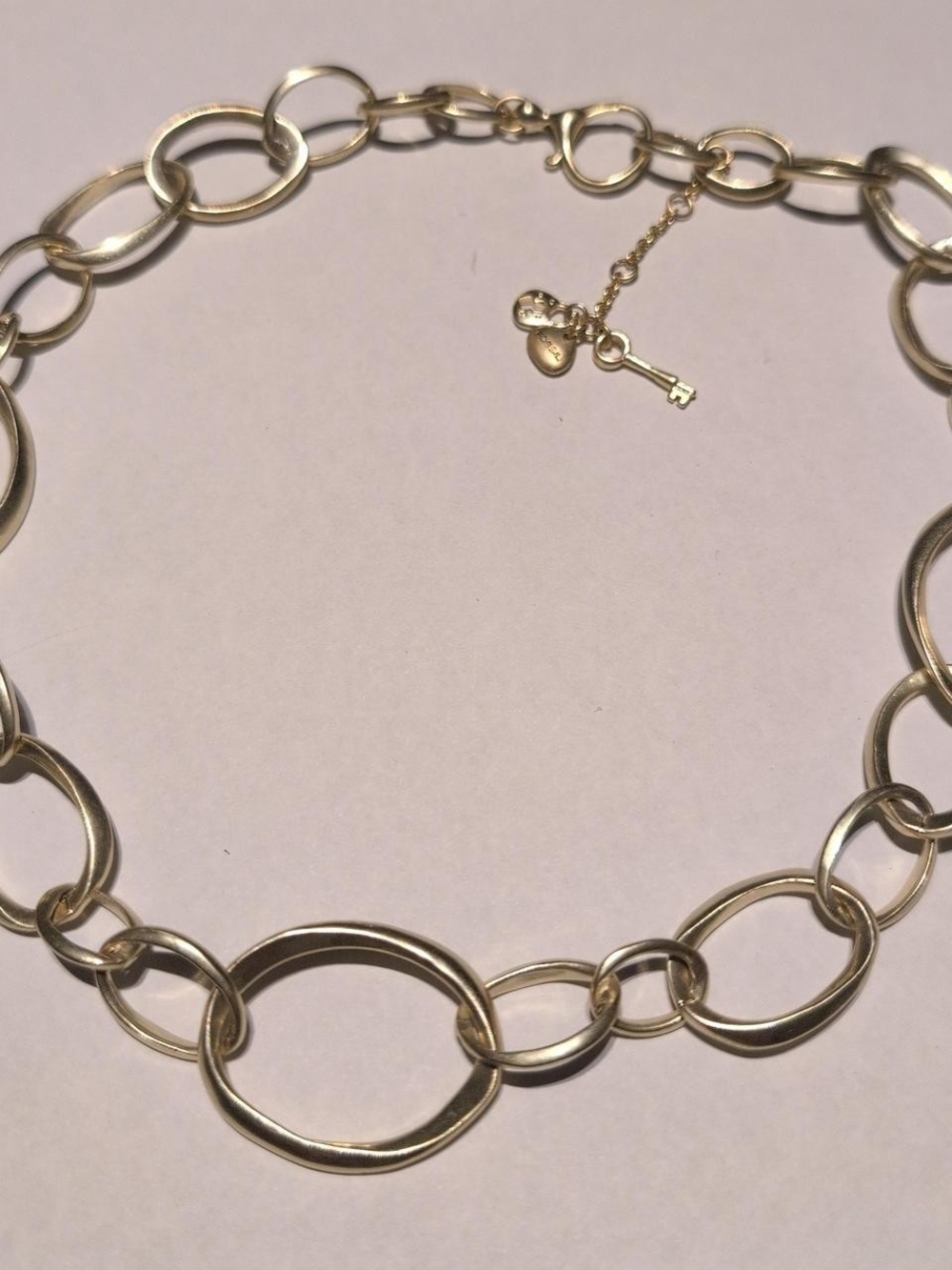 Fossil Gold tone chain necklace with heart and key charms #festival #party